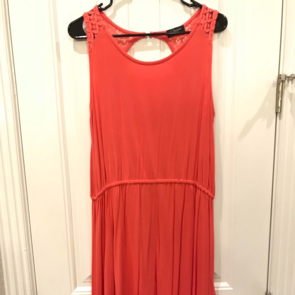 Orange lace dress